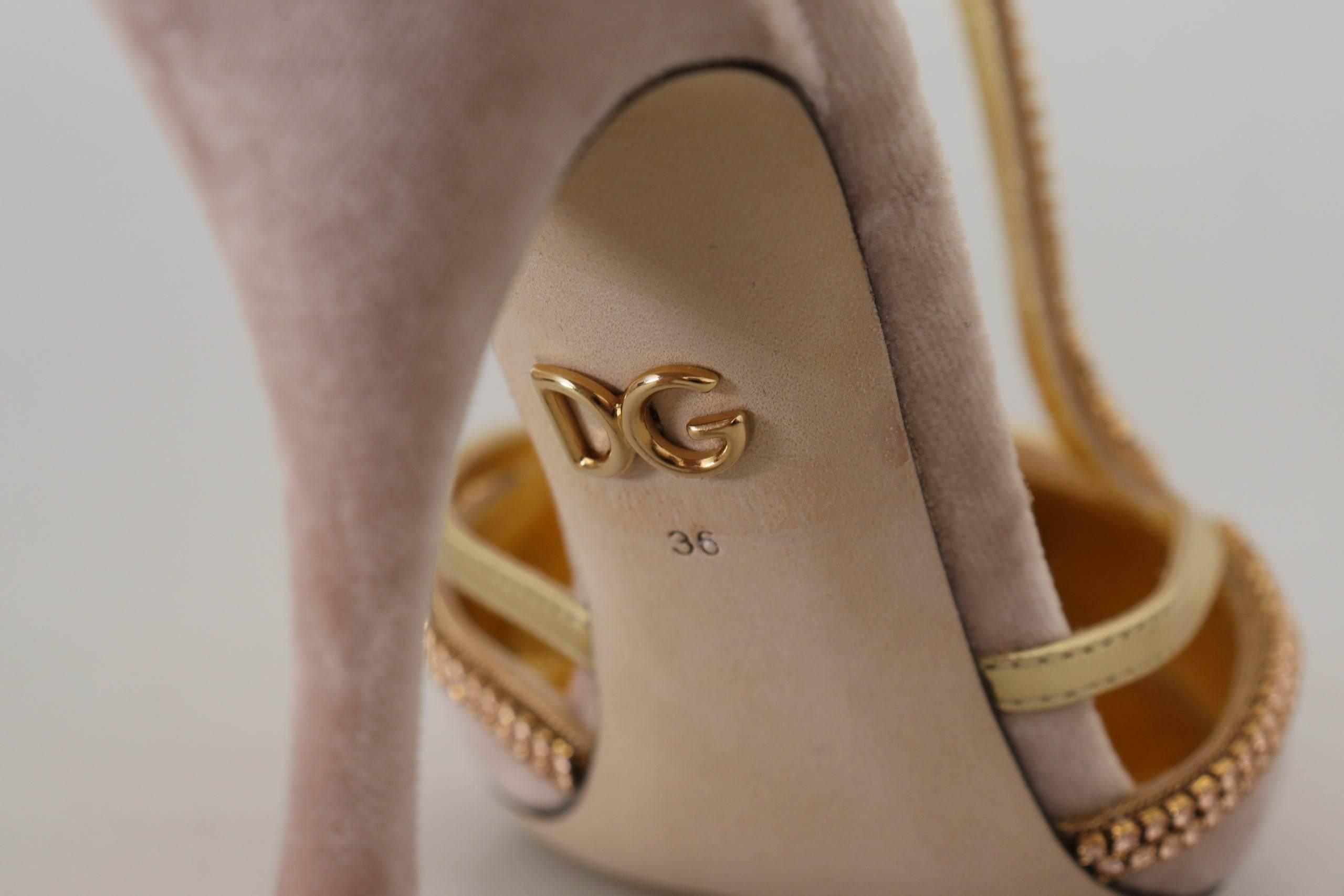 Dolce & Gabbana Elegant Pink Crystal Pumps with High Heels - Hilstor