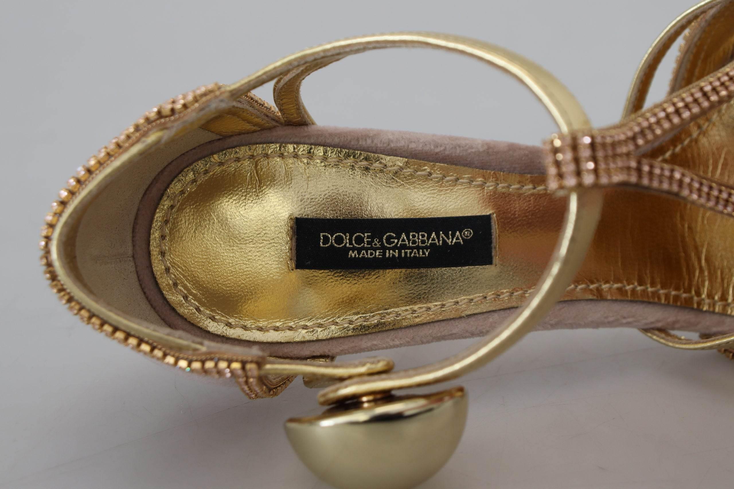 Dolce & Gabbana Elegant Pink Crystal Pumps with High Heels - Hilstor
