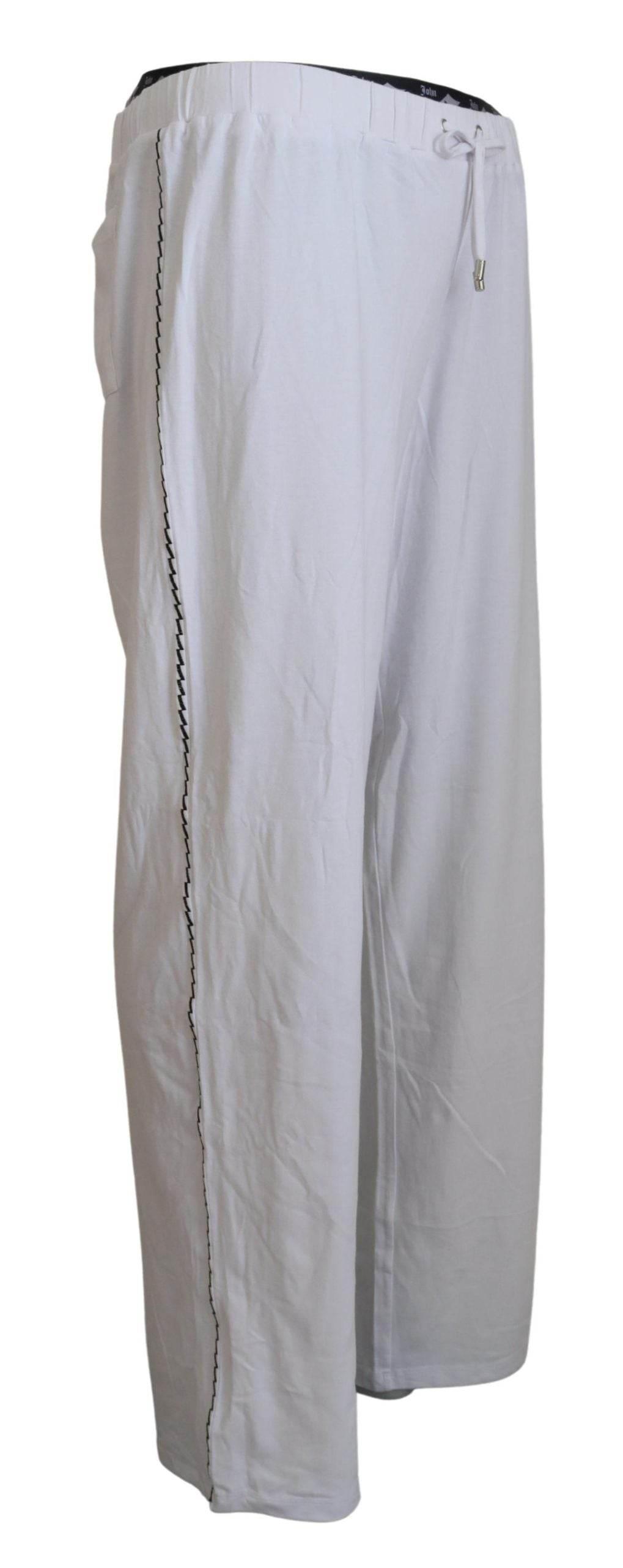 John Galliano White Cotton Logo Loose Men Pants - Hilstor