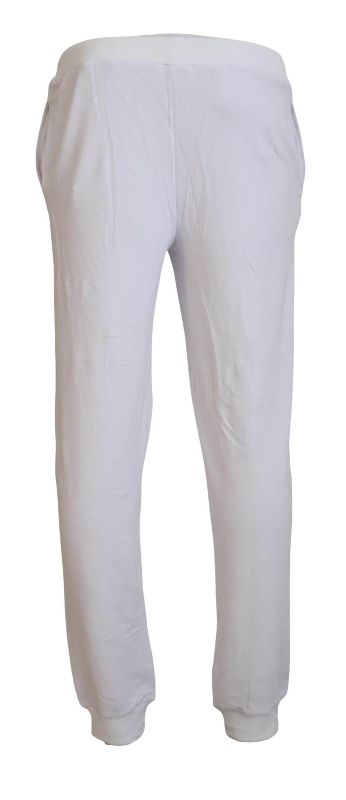 John Galliano White Cotton Logo Mens Jogger Pants - Hilstor