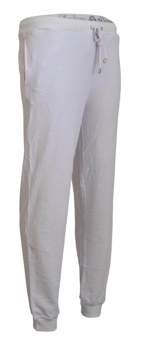 John Galliano White Cotton Logo Mens Jogger Pants - Hilstor