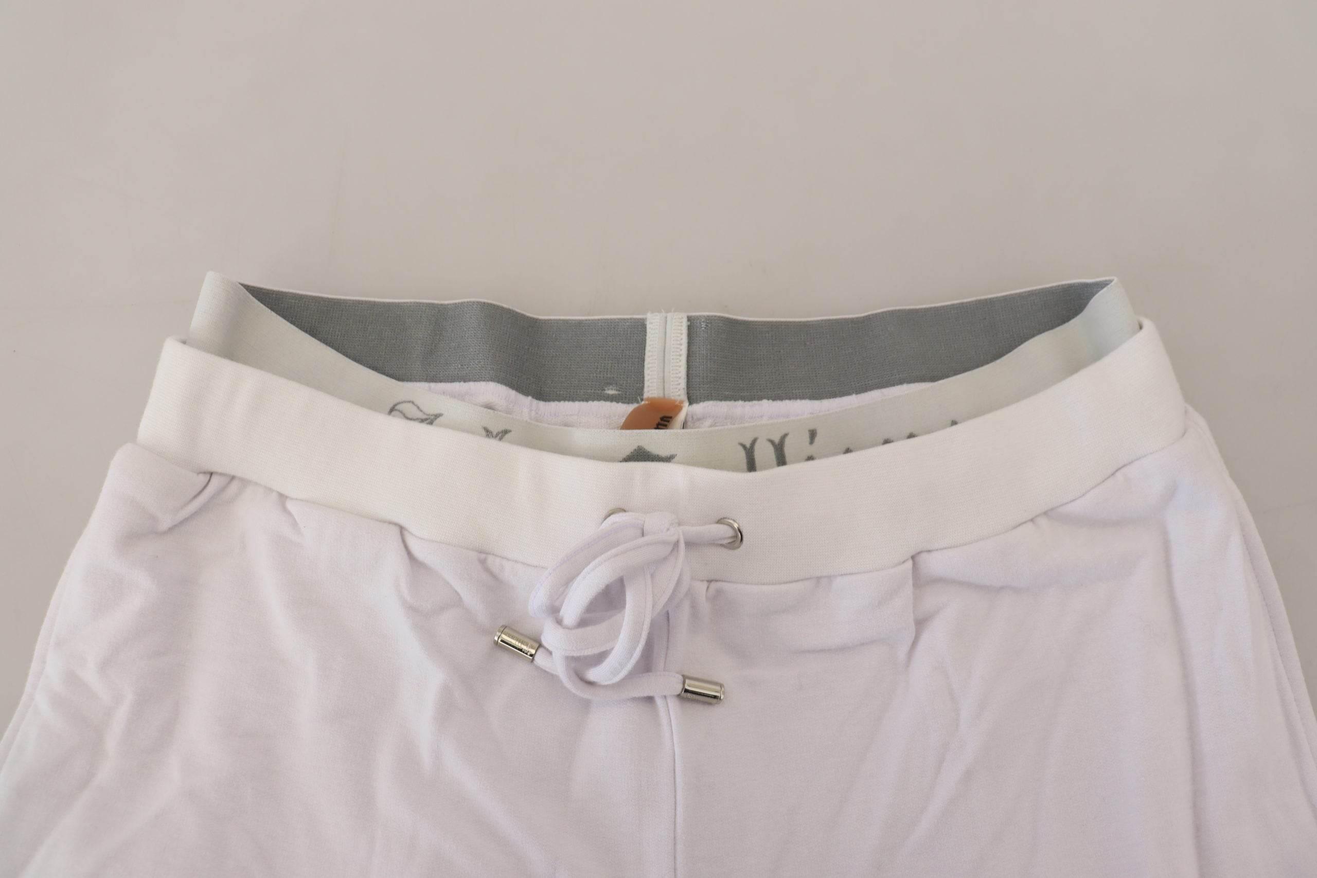 John Galliano White Cotton Logo Mens Jogger Pants - Hilstor