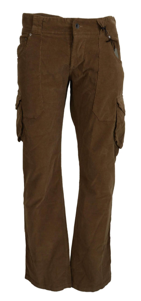 Ermanno Scervino Brown Cotton Corduroy Cargo Pants - Hilstor