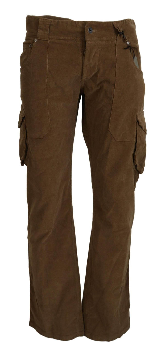 Ermanno Scervino Brown Cotton Corduroy Cargo Pants - Hilstor