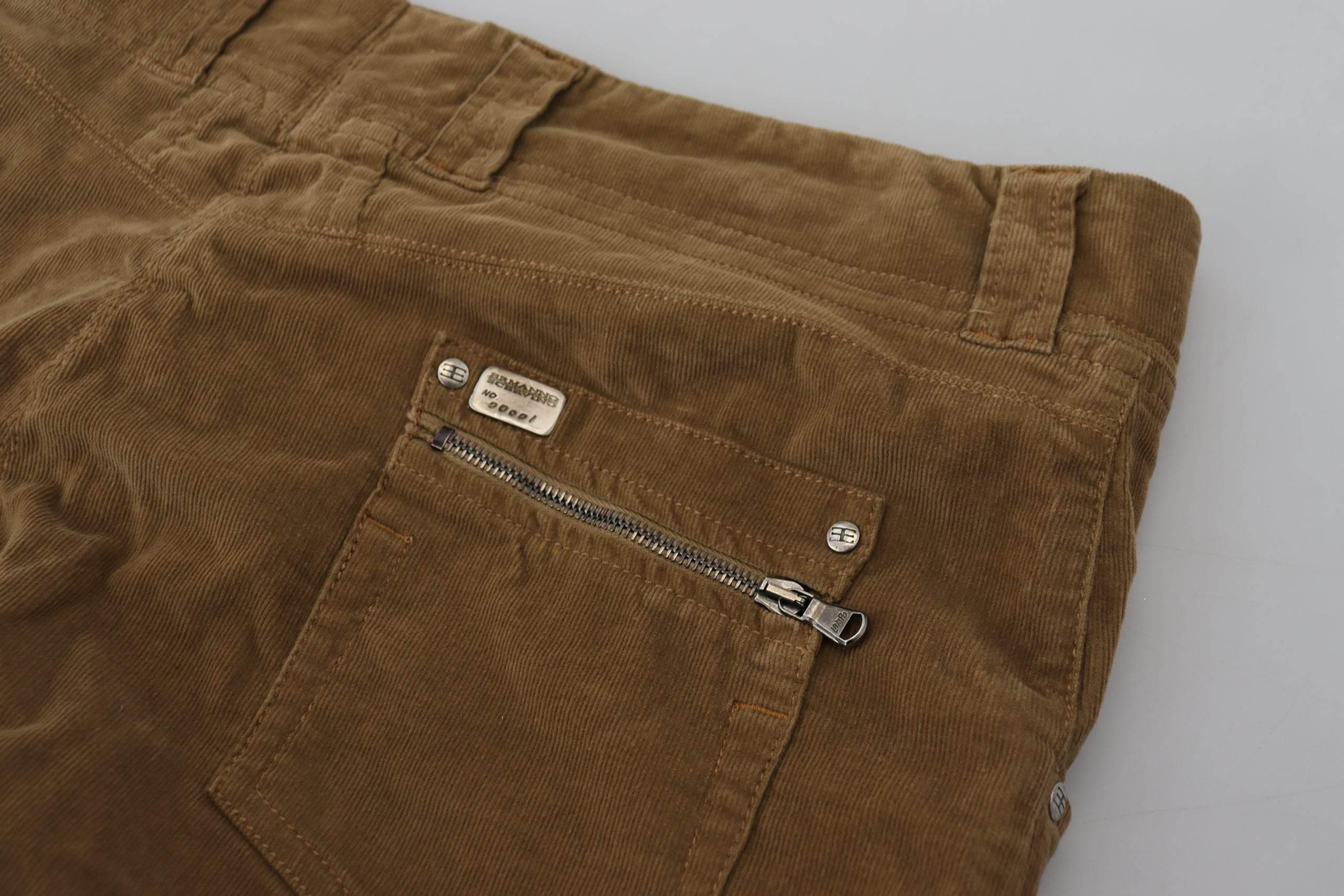 Ermanno Scervino Brown Cotton Corduroy Cargo Pants - Hilstor