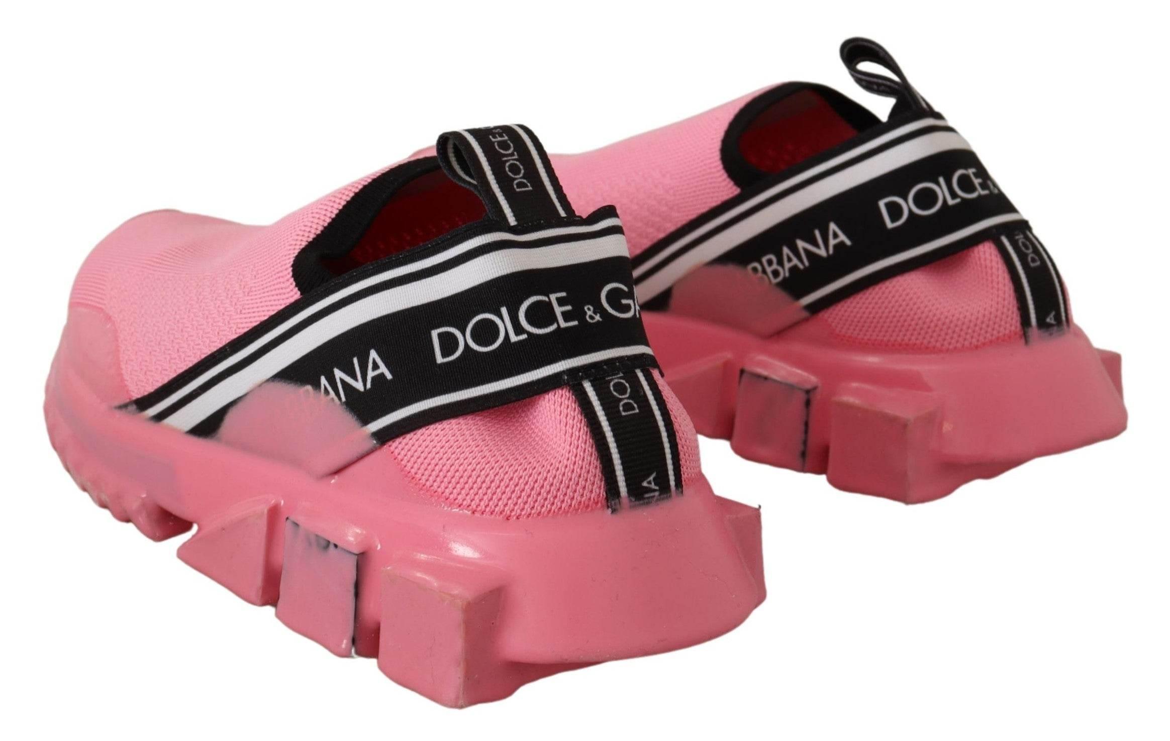 Dolce & Gabbana Chic Pink Sorrento Slip-On Sneakers - Hilstor