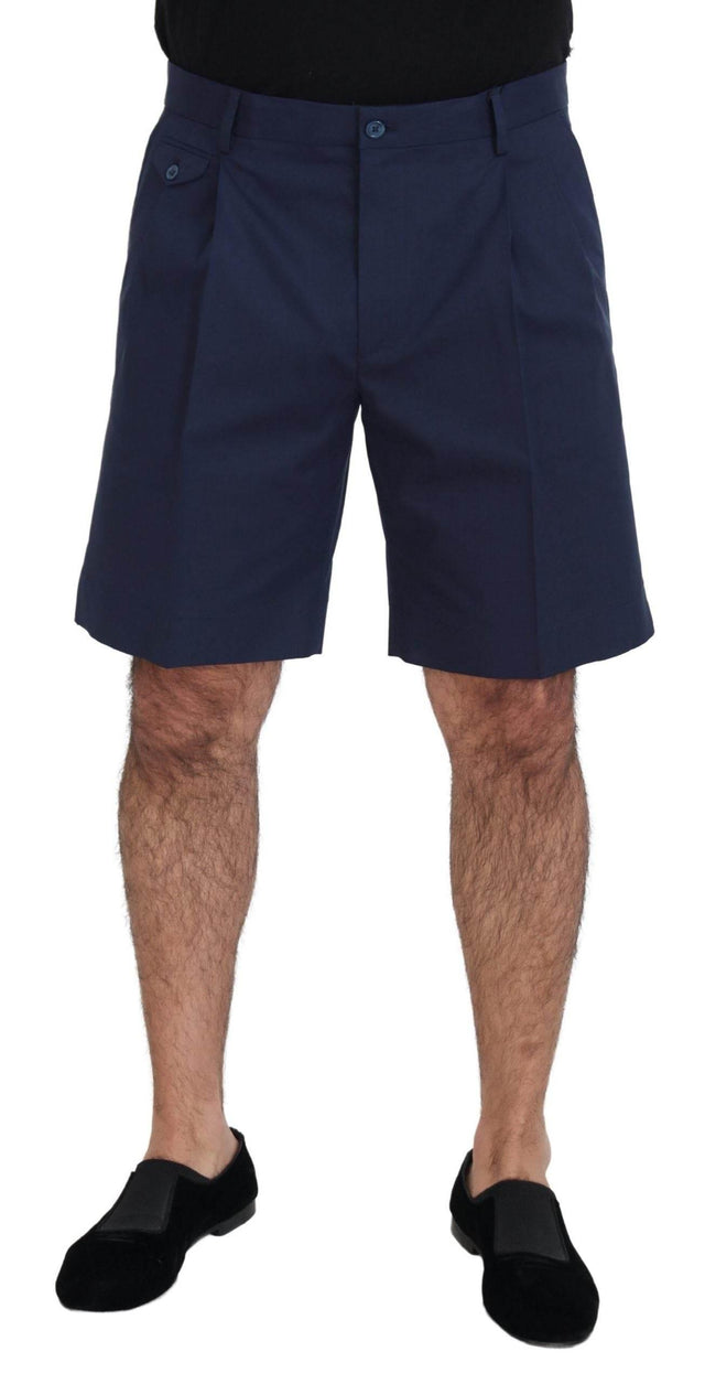 Dolce & Gabbana Blue Chinos Cotton Stretch Casual Shorts - Hilstor