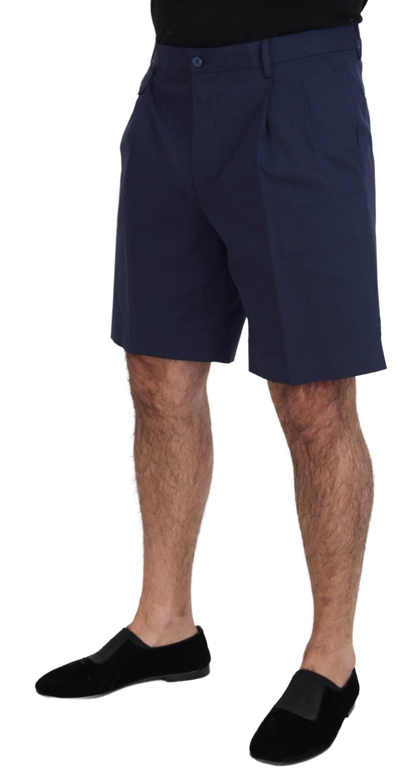Dolce & Gabbana Blue Chinos Cotton Stretch Casual Shorts - Hilstor