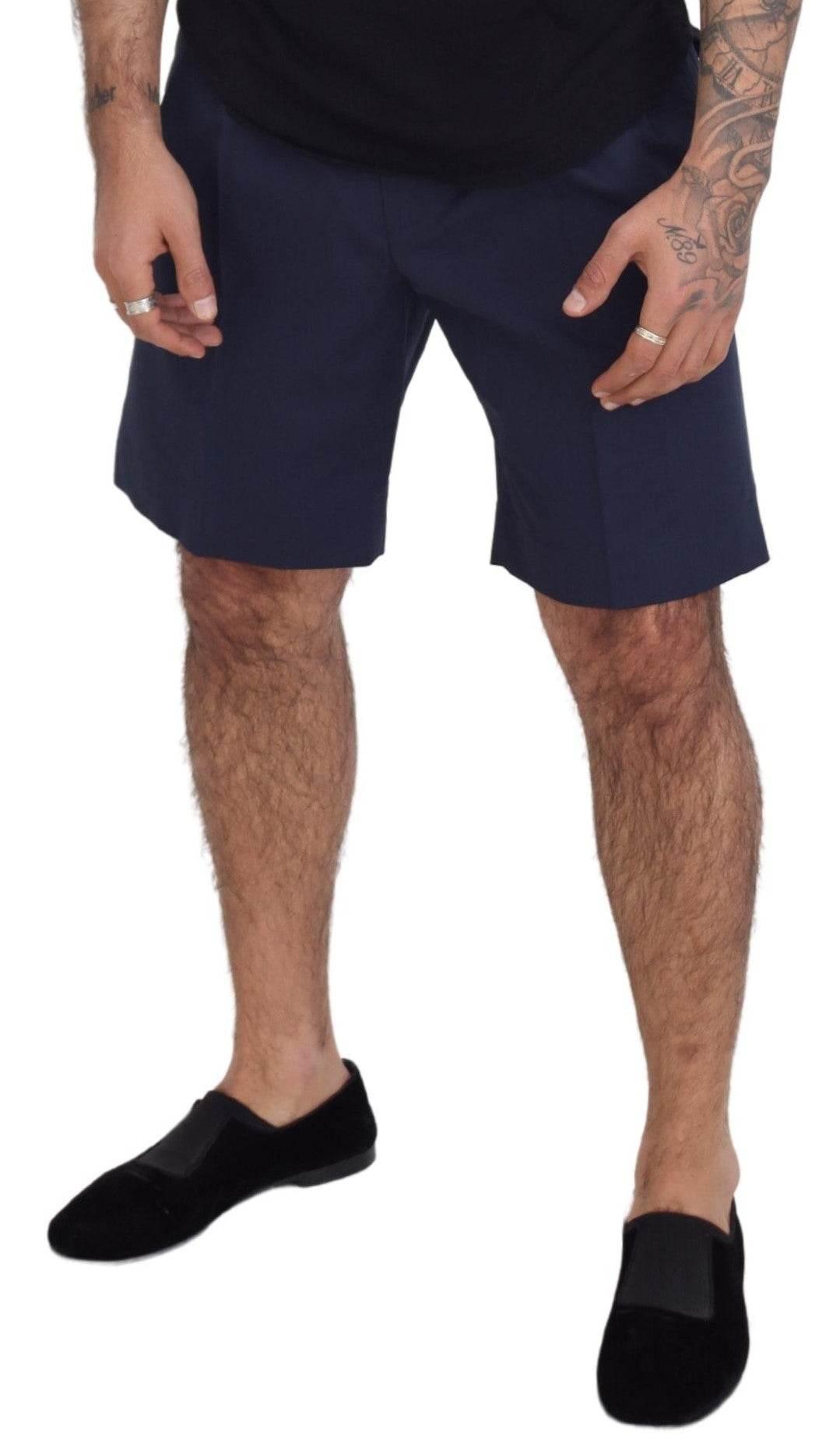 Dolce & Gabbana Blue Chinos Cotton Stretch Casual Shorts - Hilstor