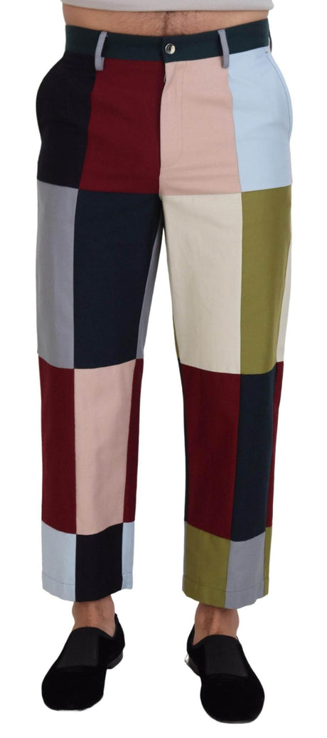 Dolce & Gabbana Multicolor Cotton Patchwork Pants - Hilstor