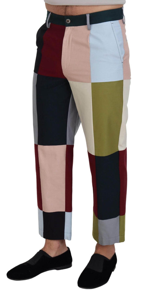 Dolce & Gabbana Multicolor Cotton Patchwork Pants - Hilstor