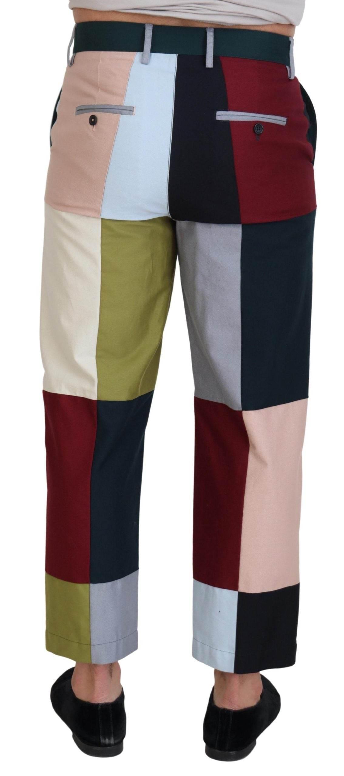 Dolce & Gabbana Multicolor Cotton Patchwork Pants - Hilstor