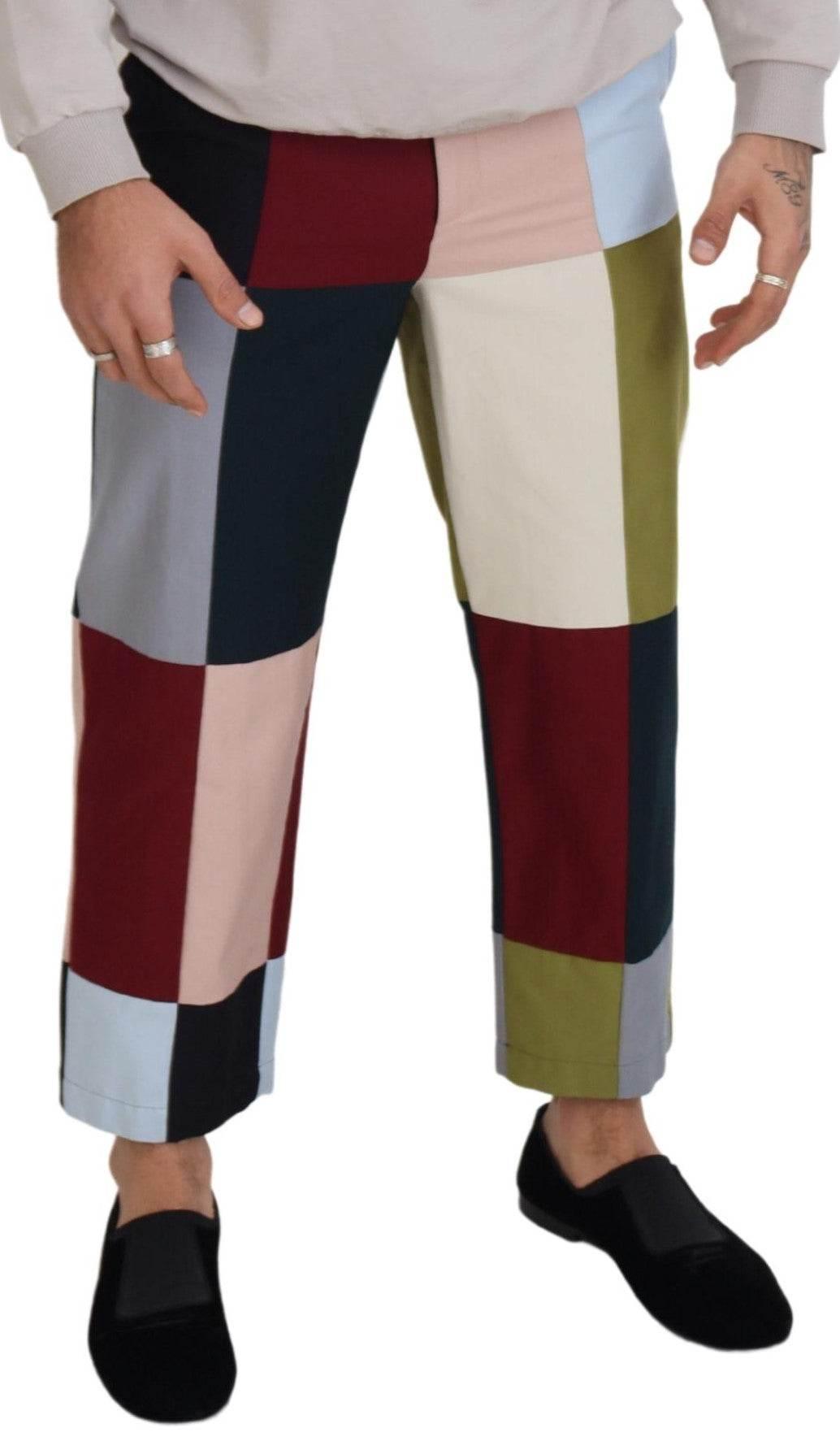 Dolce & Gabbana Multicolor Cotton Patchwork Pants - Hilstor