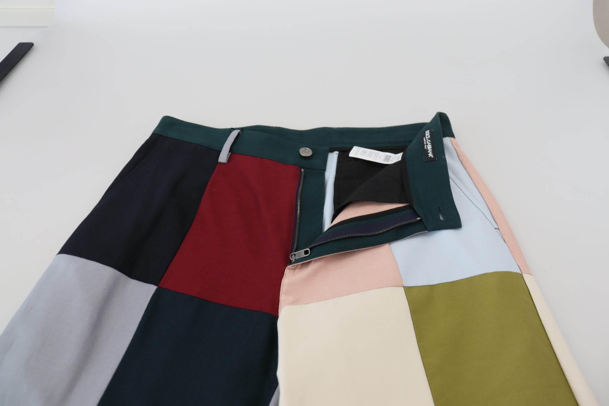 Dolce & Gabbana Multicolor Cotton Patchwork Pants - Hilstor