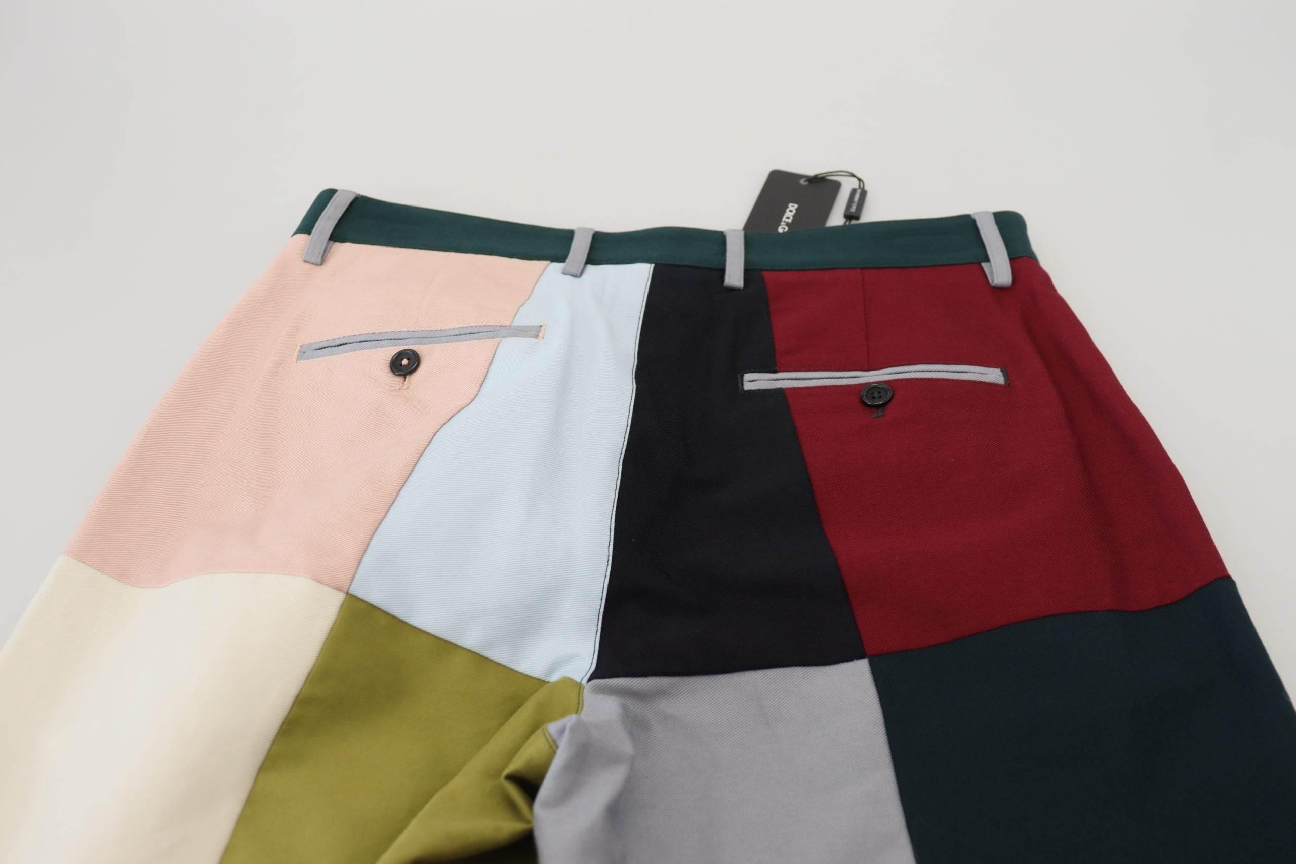 Dolce & Gabbana Multicolor Cotton Patchwork Pants - Hilstor