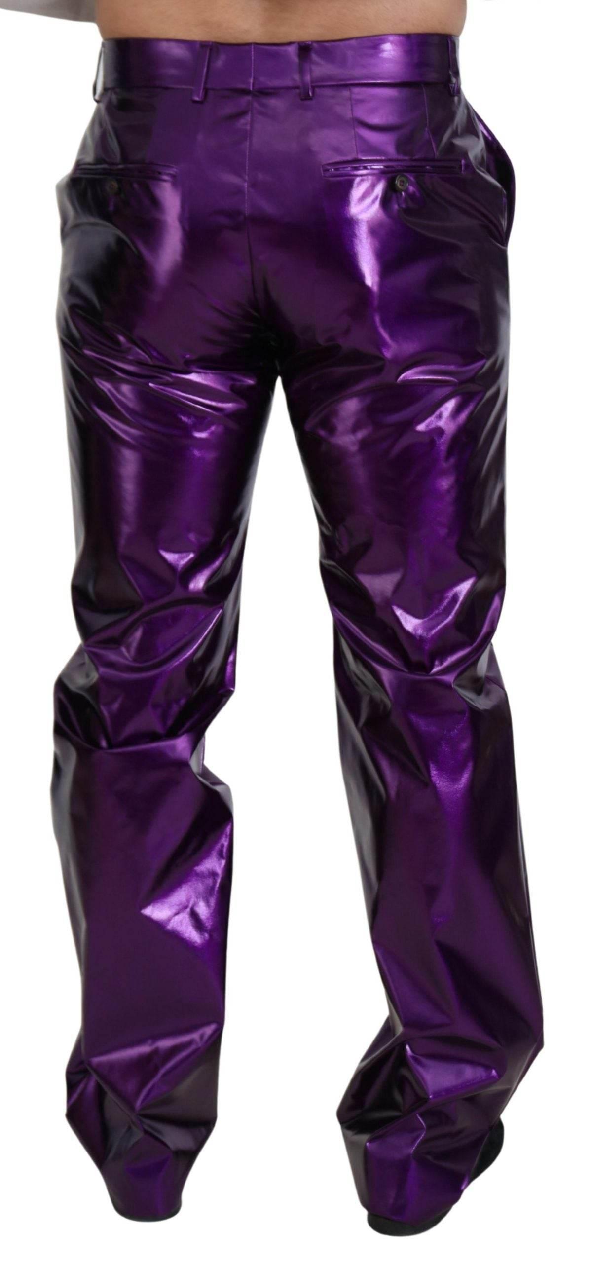 Dolce & Gabbana Purple Shining Men Casual Pants - Hilstor