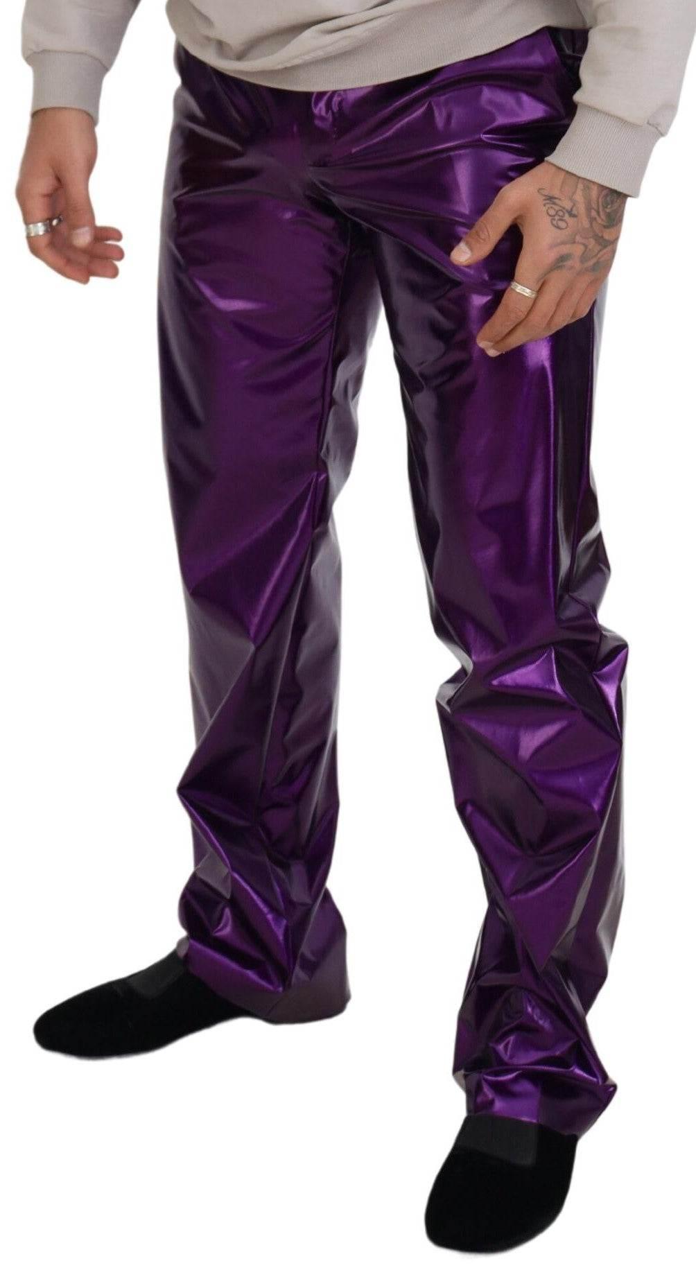 Dolce & Gabbana Purple Shining Men Casual Pants - Hilstor