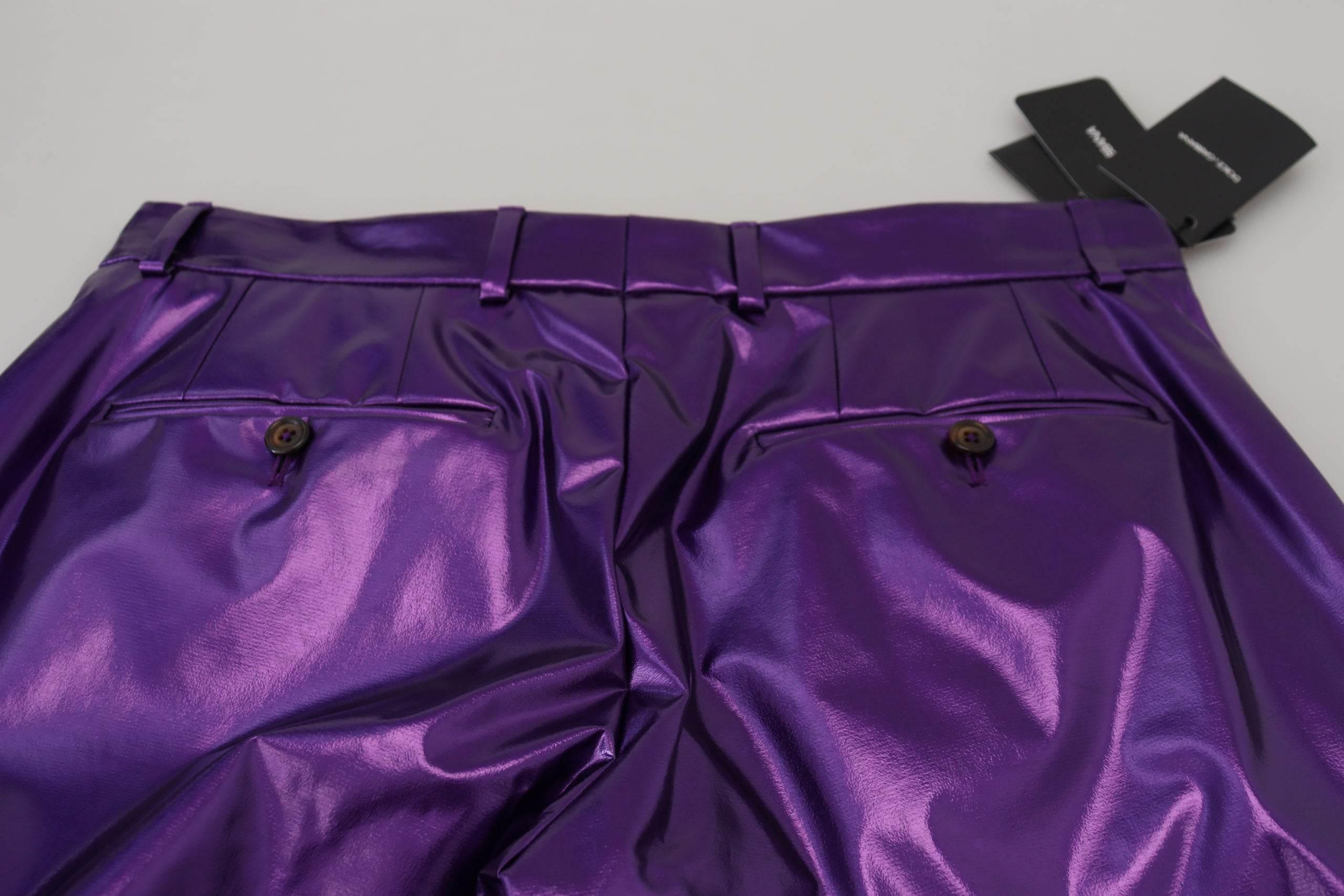 Dolce & Gabbana Purple Shining Men Casual Pants - Hilstor