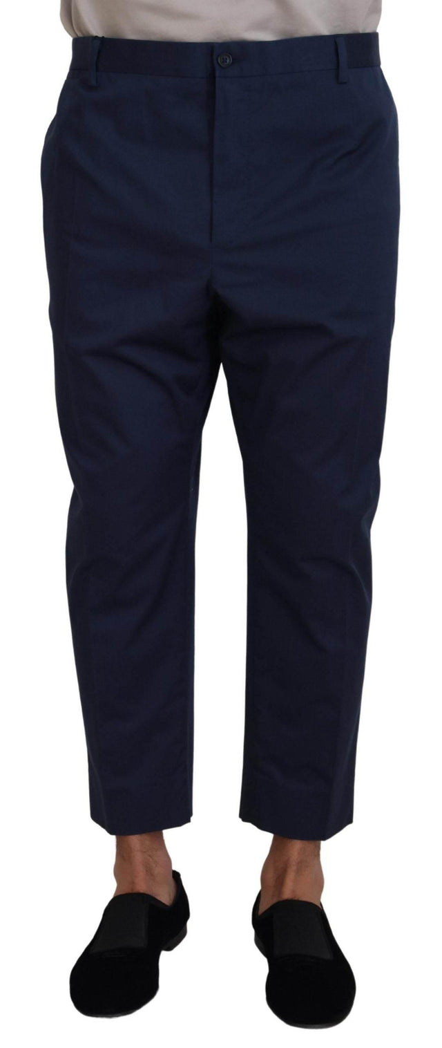Dolce & Gabbana Blue Cotton Men Cropped Pants - Hilstor