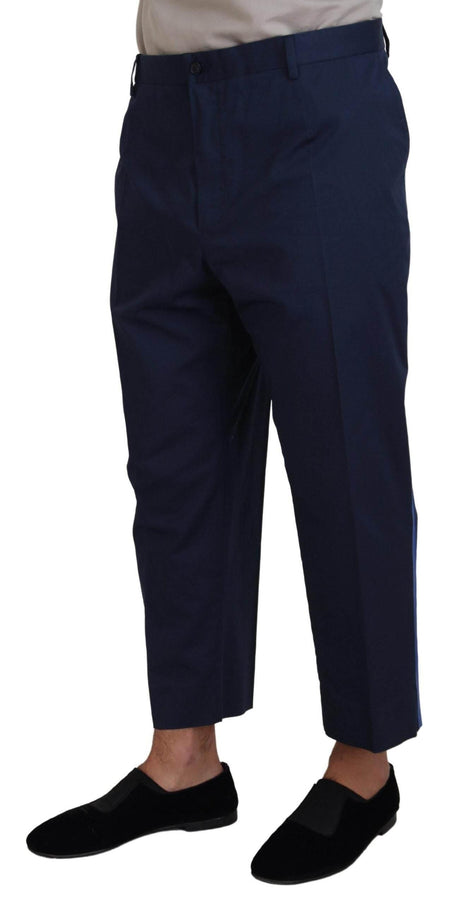 Dolce & Gabbana Blue Cotton Men Cropped Pants - Hilstor