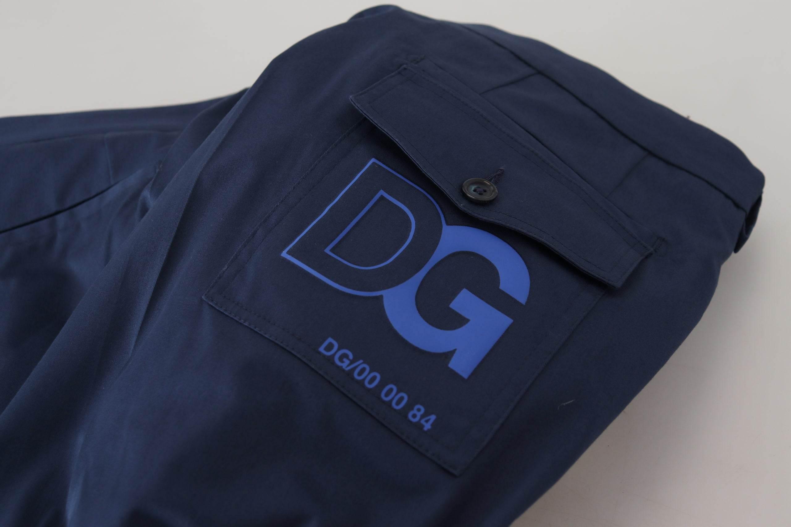 Dolce & Gabbana Blue Cotton Men Cropped Pants - Hilstor