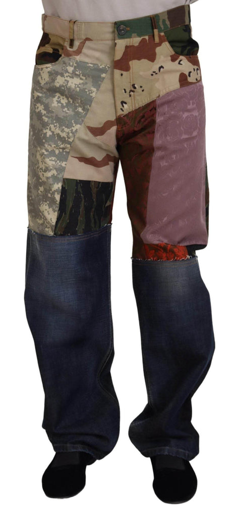 Dolce & Gabbana Patchwork Denim Rich Silk Blend Jeans - Hilstor