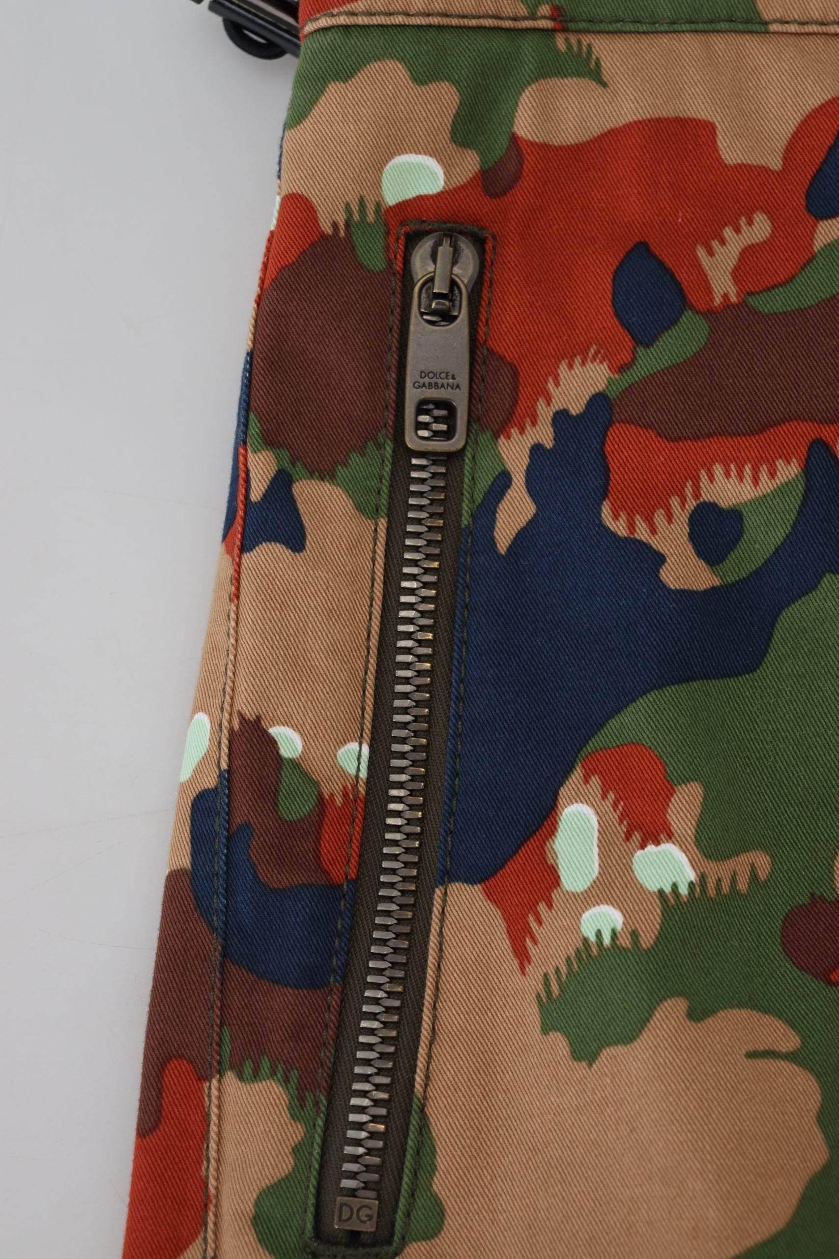 Dolce & Gabbana Multicolor Cotton Camouflaged Cargo Shorts - Hilstor