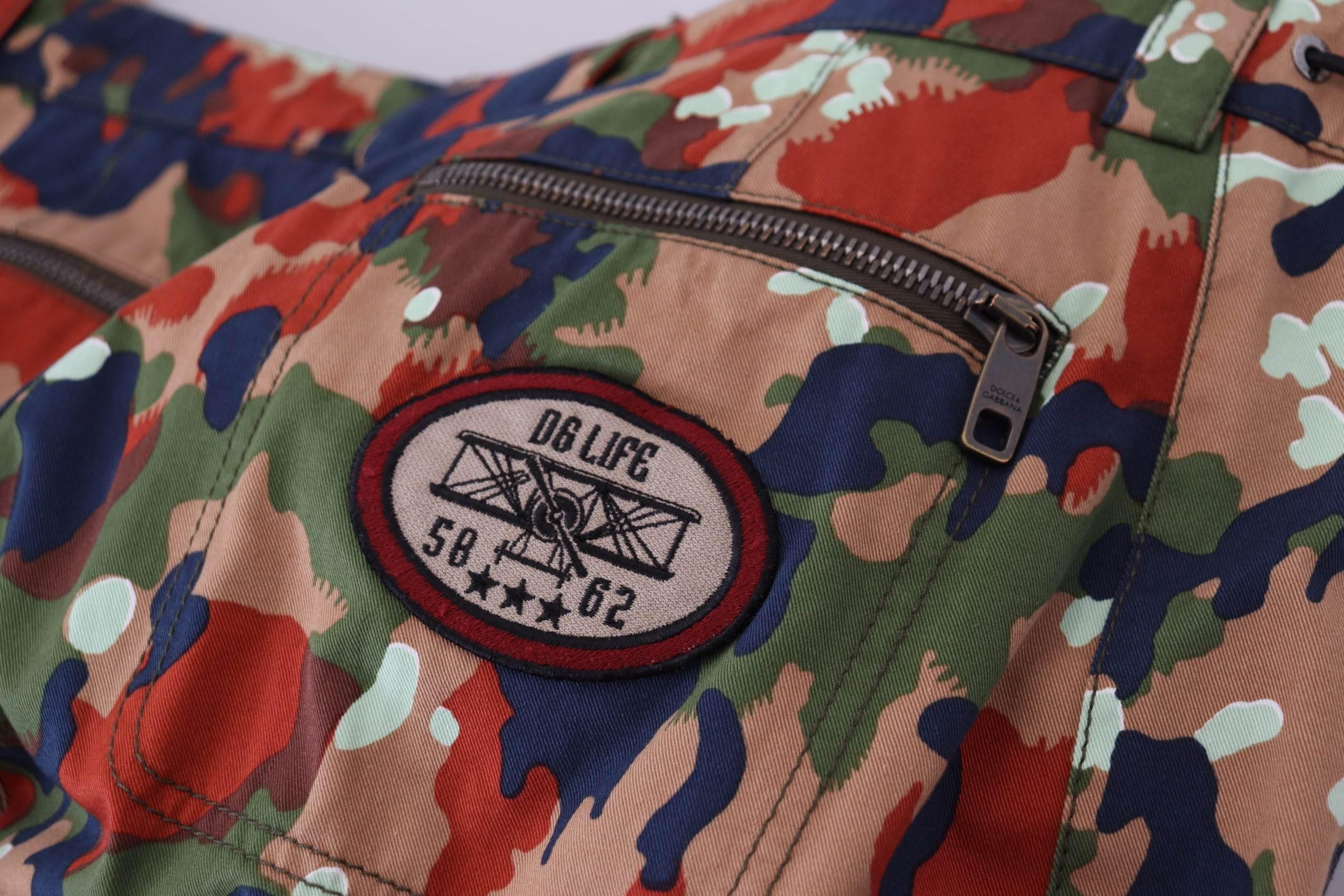 Dolce & Gabbana Multicolor Cotton Camouflaged Cargo Shorts - Hilstor