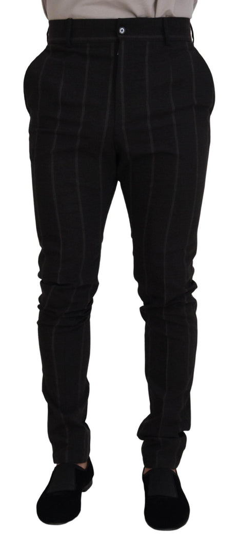 Dolce & Gabbana Black Wool Chino Formal Men Pants - Hilstor
