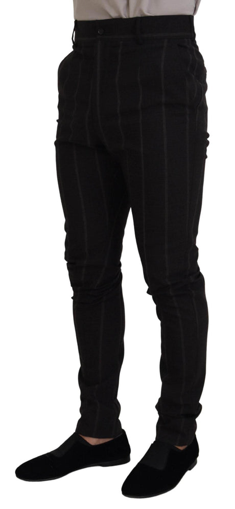 Dolce & Gabbana Black Wool Chino Formal Men Pants - Hilstor