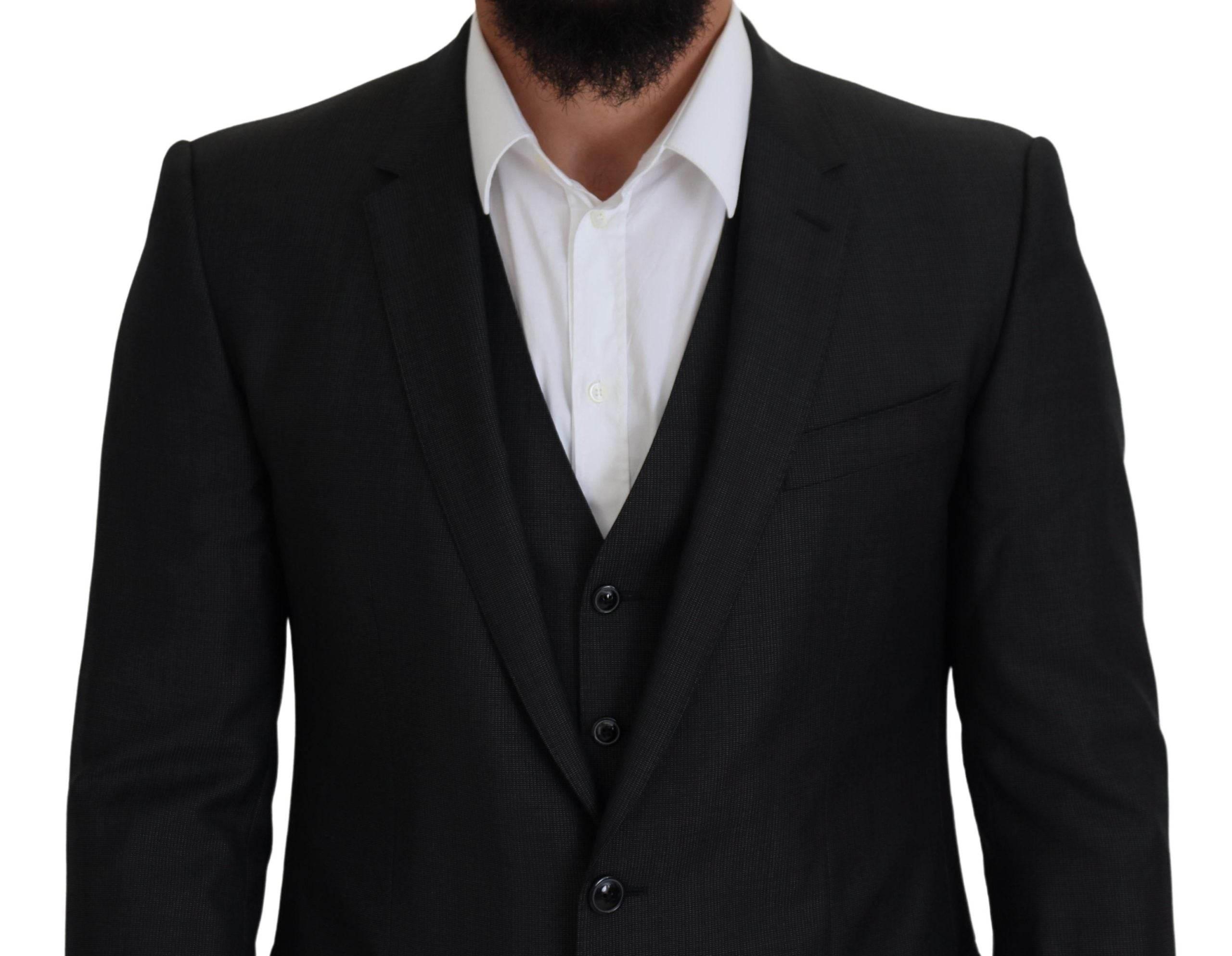 Dolce & Gabbana Gray MARTINI 3 Piece Slim Fit Suit - Hilstor