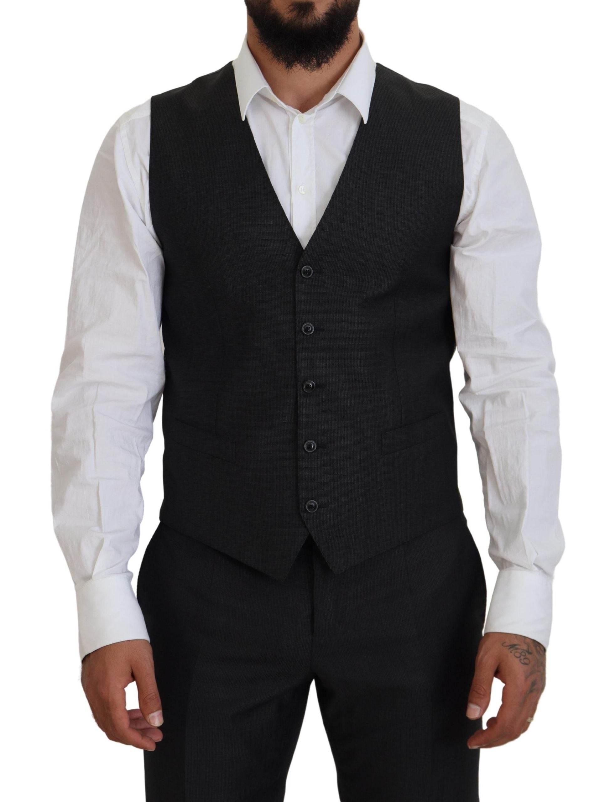 Dolce & Gabbana Gray MARTINI 3 Piece Slim Fit Suit - Hilstor