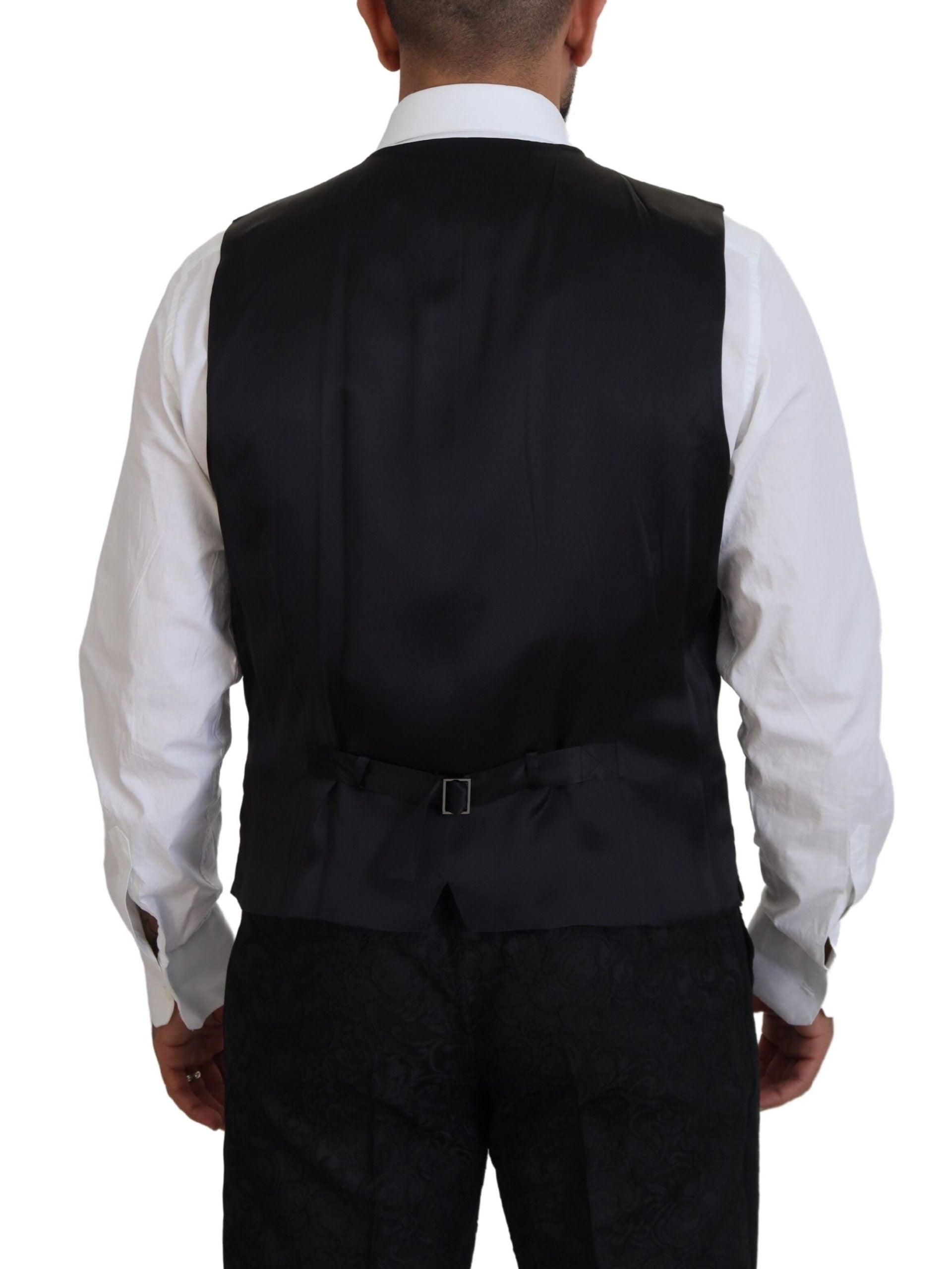 Dolce &amp; Gabbana Sort Guld Fantasy Smoking Slim Fit Jakkesæt
