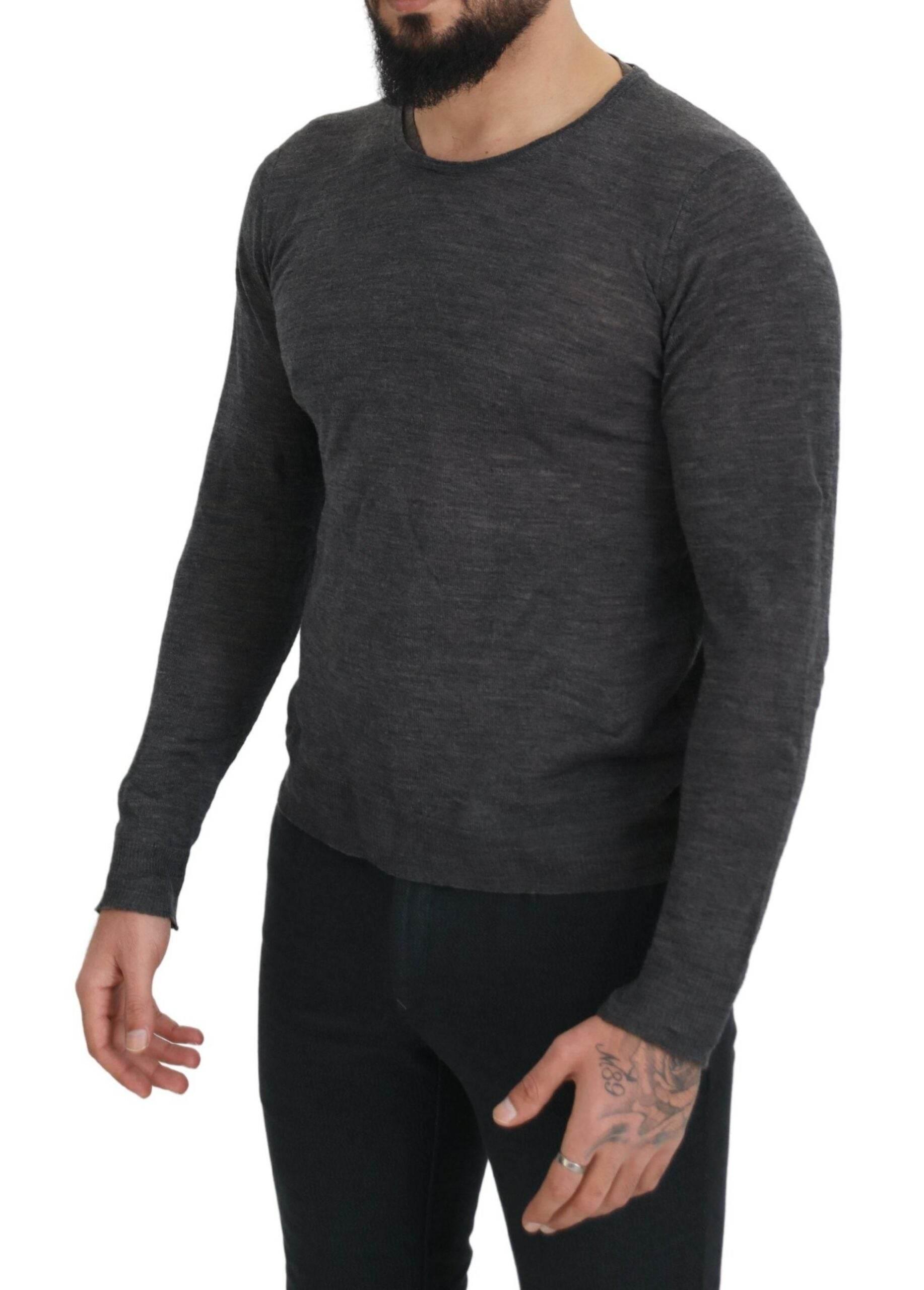Costume National Gray Crewneck Pullover Sweater - Hilstor