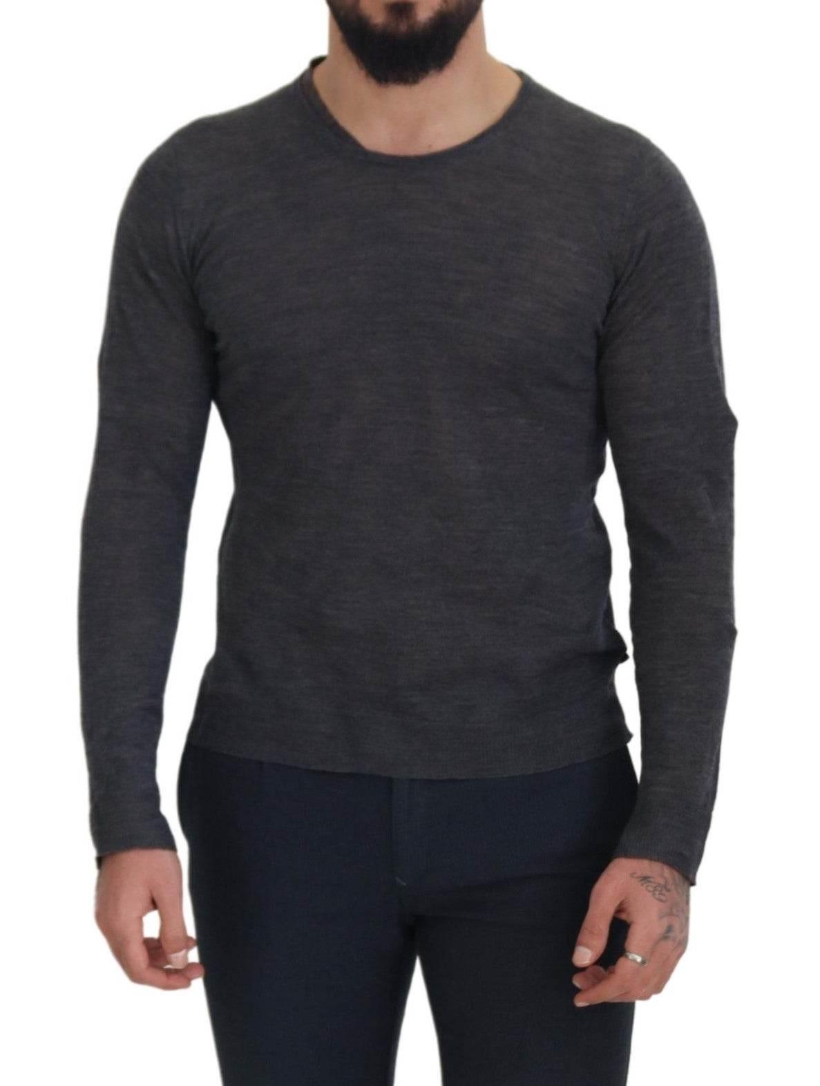 Costume National Gray Crewneck Pullover Sweater - Hilstor