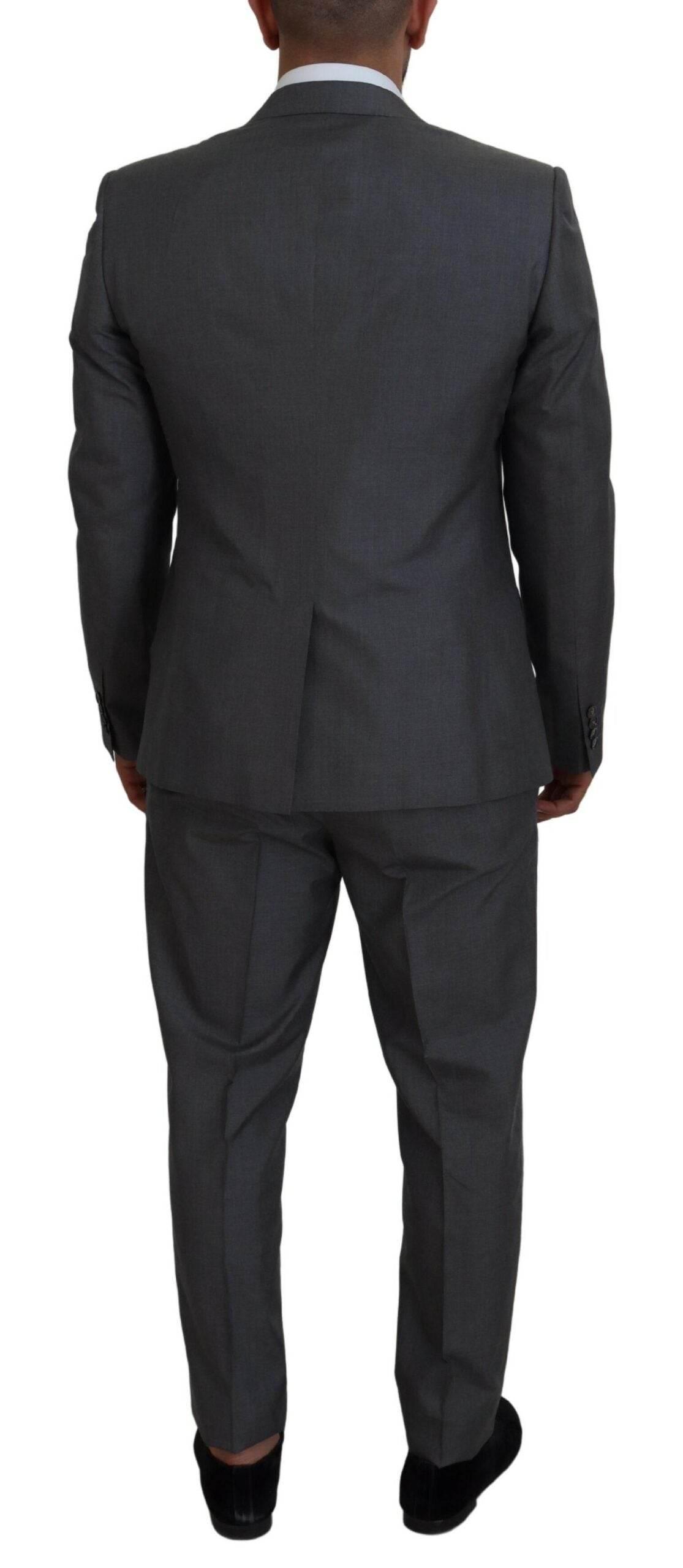 Dolce & Gabbana Gray MARTINI 3 Piece Slim Fit Suit - Hilstor