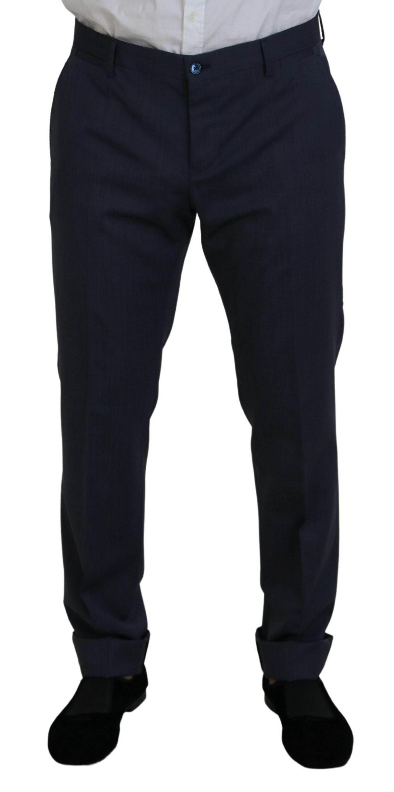 Dolce & Gabbana Blue Wool MARTINI 2 Piece Slim Fit Suit - Hilstor