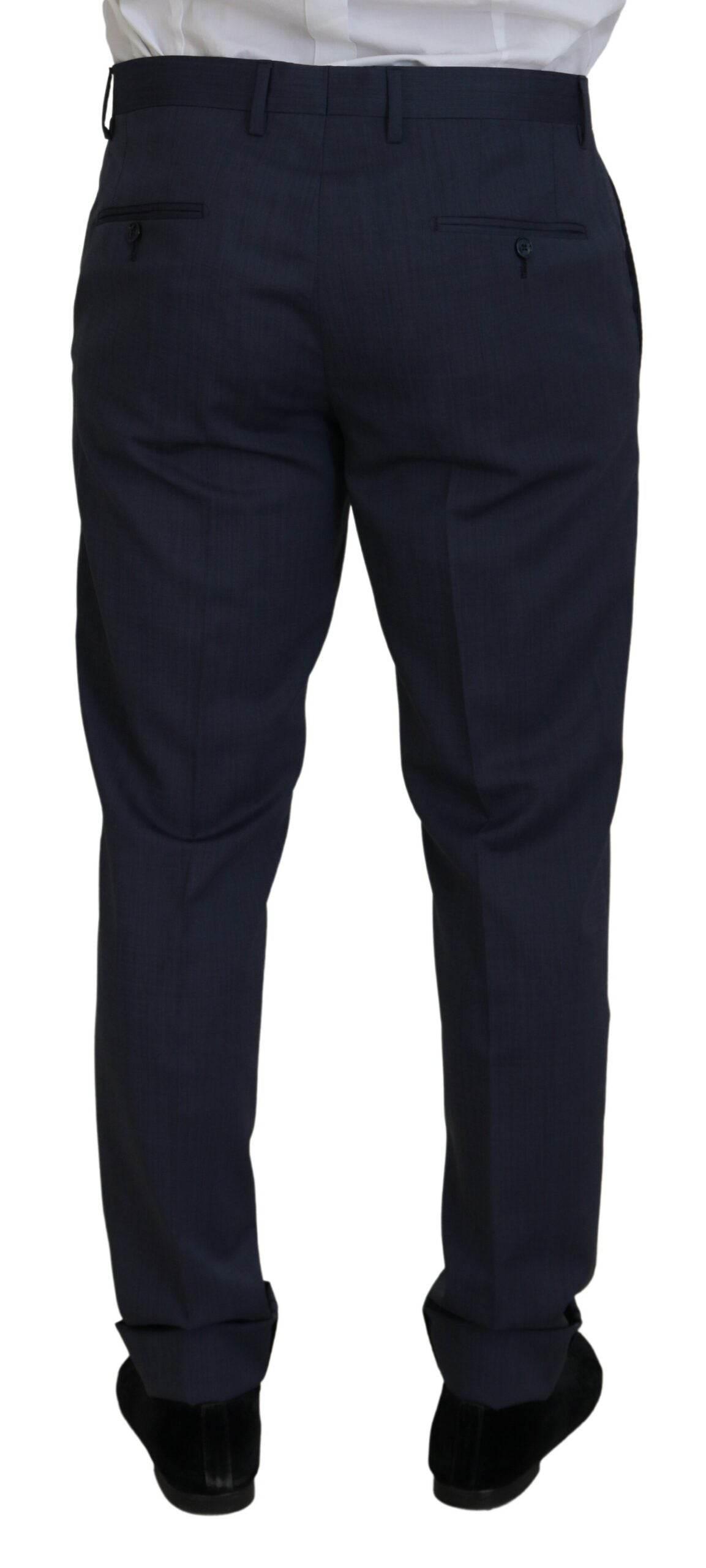 Dolce & Gabbana Blue Wool MARTINI 2 Piece Slim Fit Suit - Hilstor