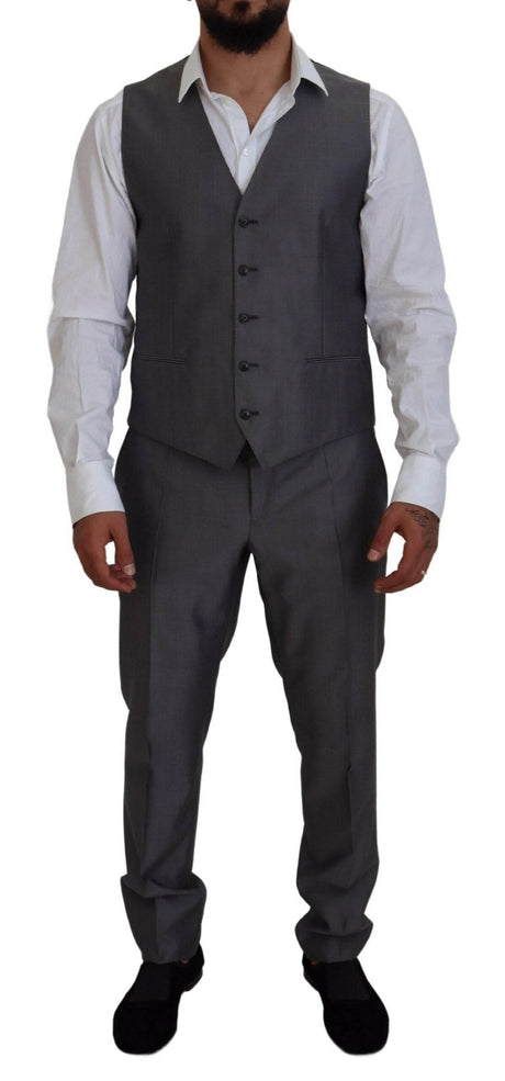 Dolce & Gabbana Gray SICILIA 3 Piece Slim Fit Suit - Hilstor