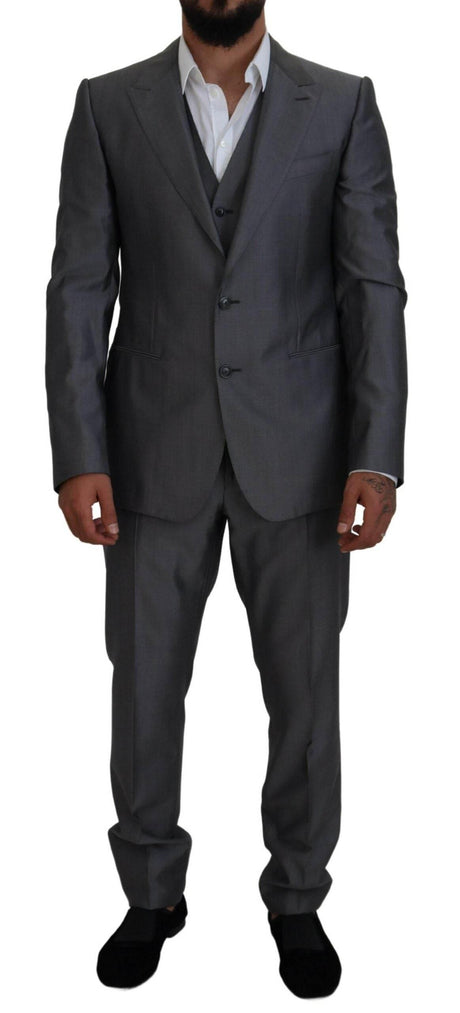 Dolce & Gabbana Gray SICILIA 3 Piece Slim Fit Suit - Hilstor