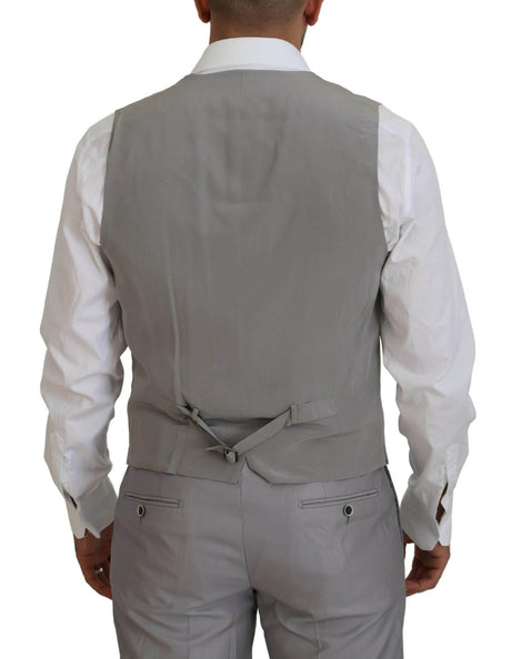 Dolce & Gabbana Elegant Silver Slim Fit Three-Piece Suit - Hilstor