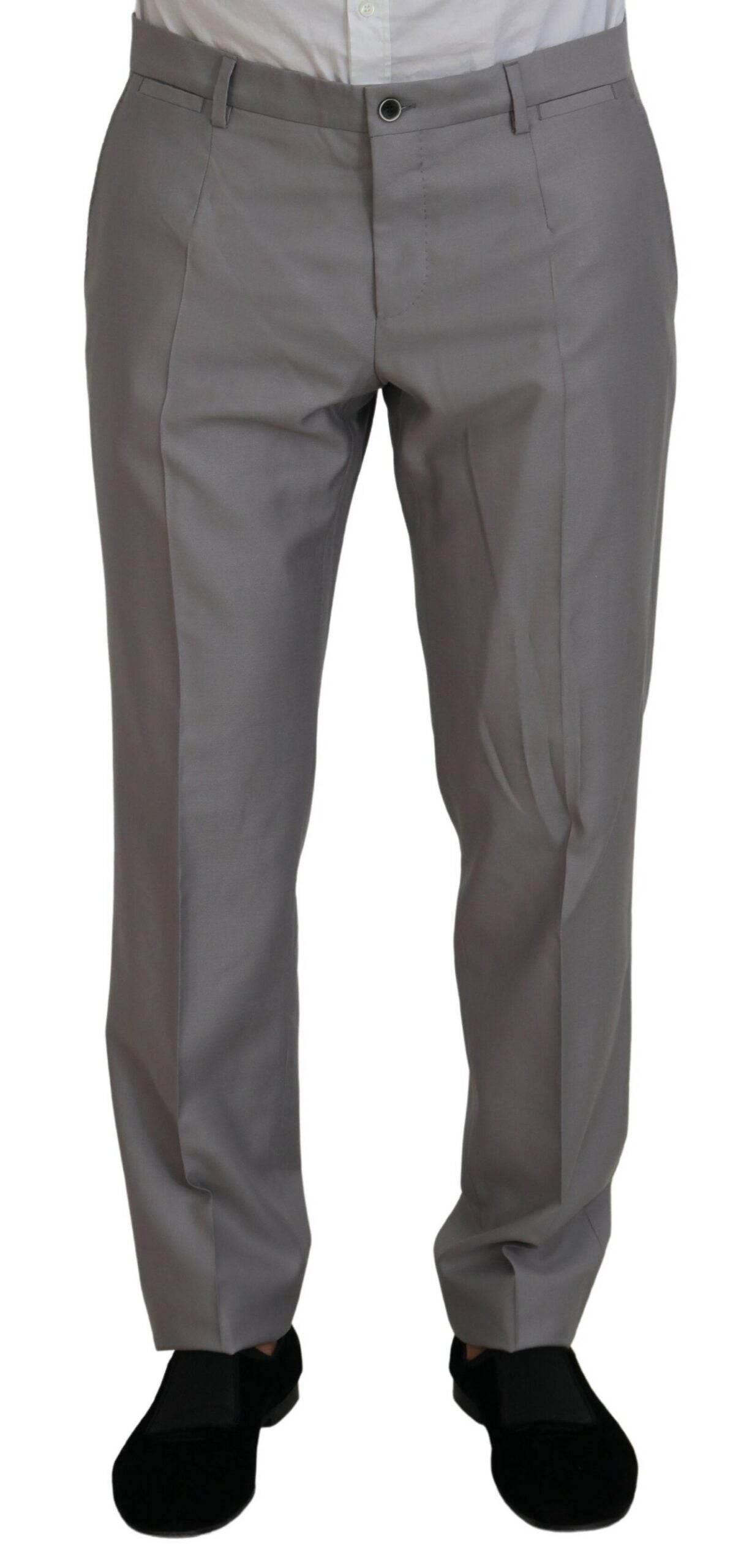 Dolce & Gabbana Elegant Silver Slim Fit Three-Piece Suit - Hilstor