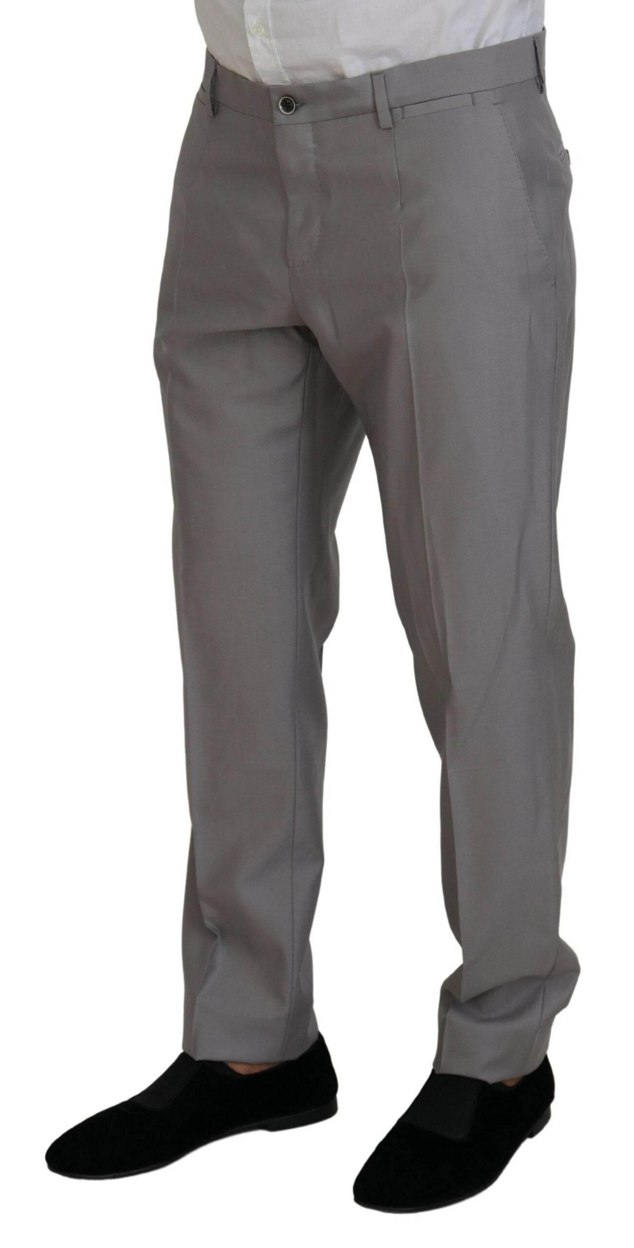 Dolce & Gabbana Elegant Silver Slim Fit Three-Piece Suit - Hilstor
