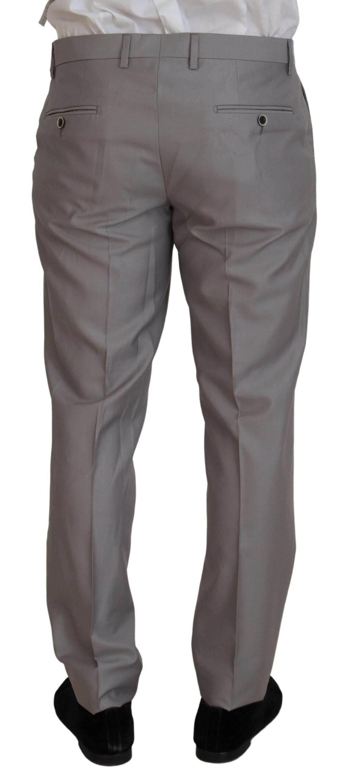 Dolce & Gabbana Elegant Silver Slim Fit Three-Piece Suit - Hilstor