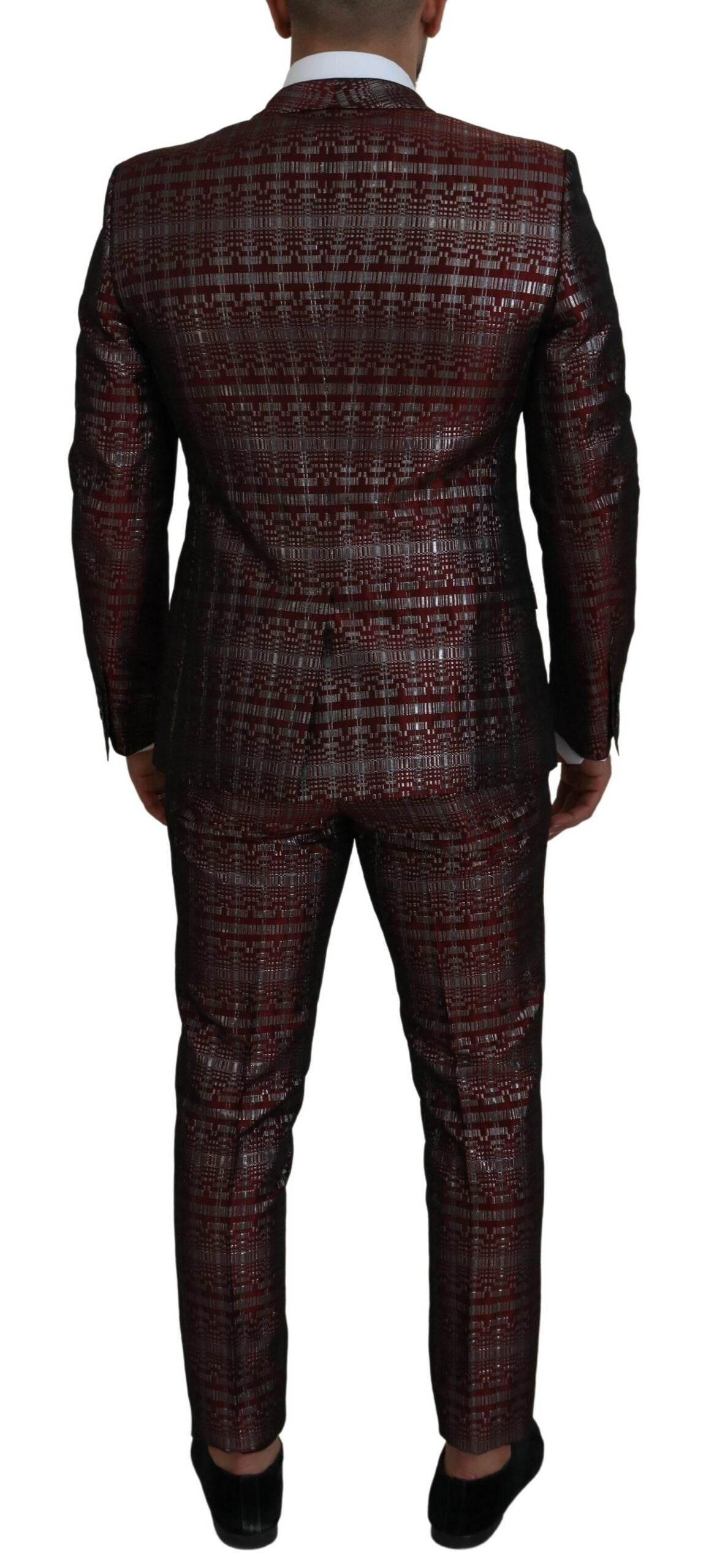 Dolce & Gabbana Bordeaux Fantasy Slim Fit Two-Piece Suit - Hilstor