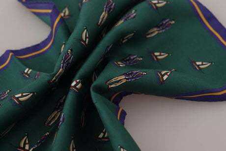 Dolce & Gabbana Elegant Green Silk Men's Square Scarf - Hilstor