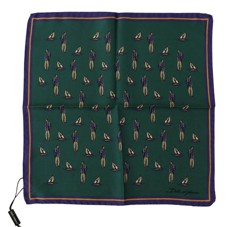 Dolce & Gabbana Elegant Green Silk Men's Square Scarf - Hilstor