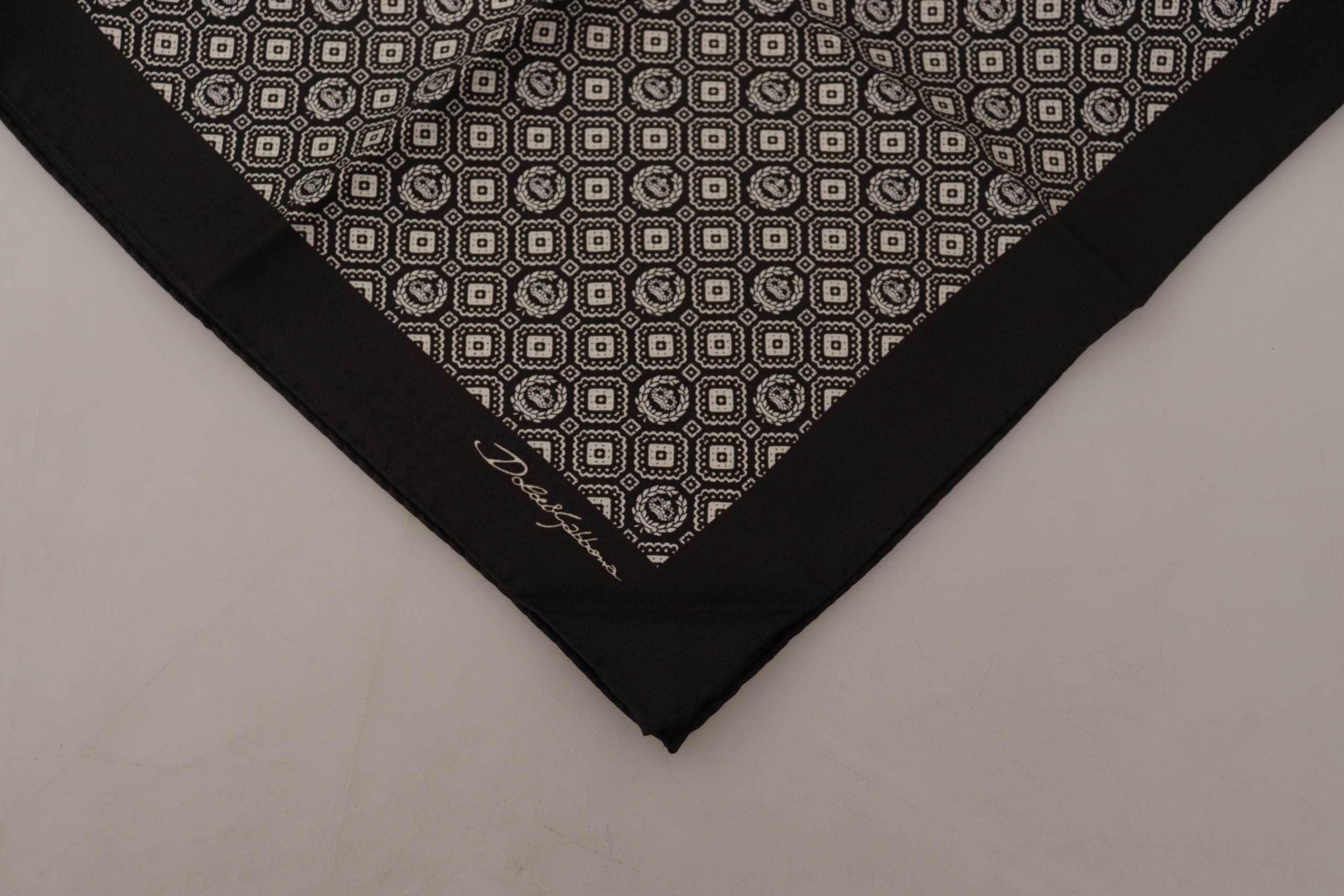 Dolce & Gabbana Elegant Black Silk Men's Scarf Wrap - Hilstor