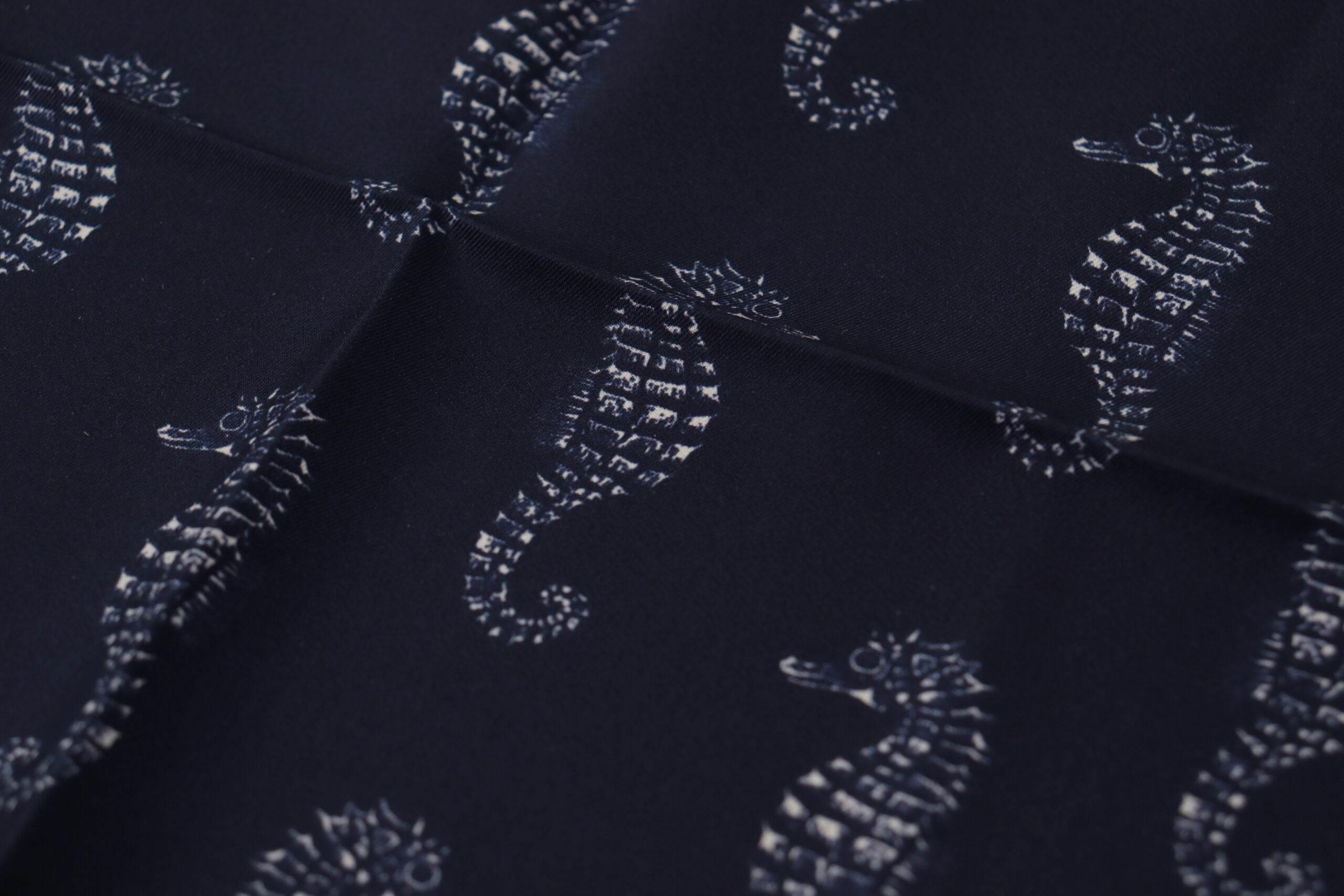 Dolce & Gabbana Elegant Blue Seahorse Silk Men's Scarf - Hilstor