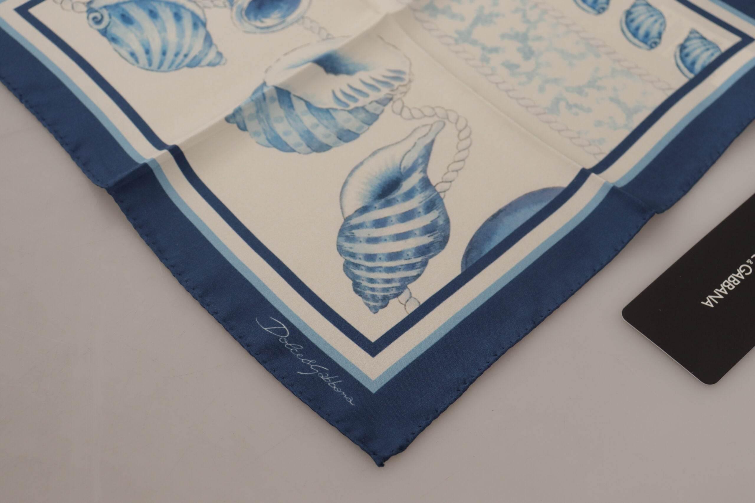 Dolce & Gabbana Elegant Blue Silk Men's Square Scarf - Hilstor